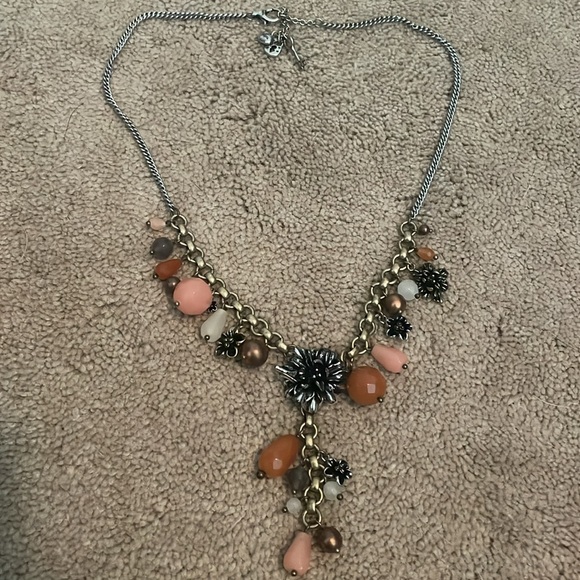 Fossil Brand Chunky Y Necklace Mixed Metal - Picture 1 of 6